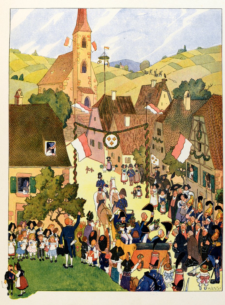 Dětem vypráví příběh Alsaska; Král Karel X. má Mulhouse; od Jean Jacques (1873 1951) Waltz