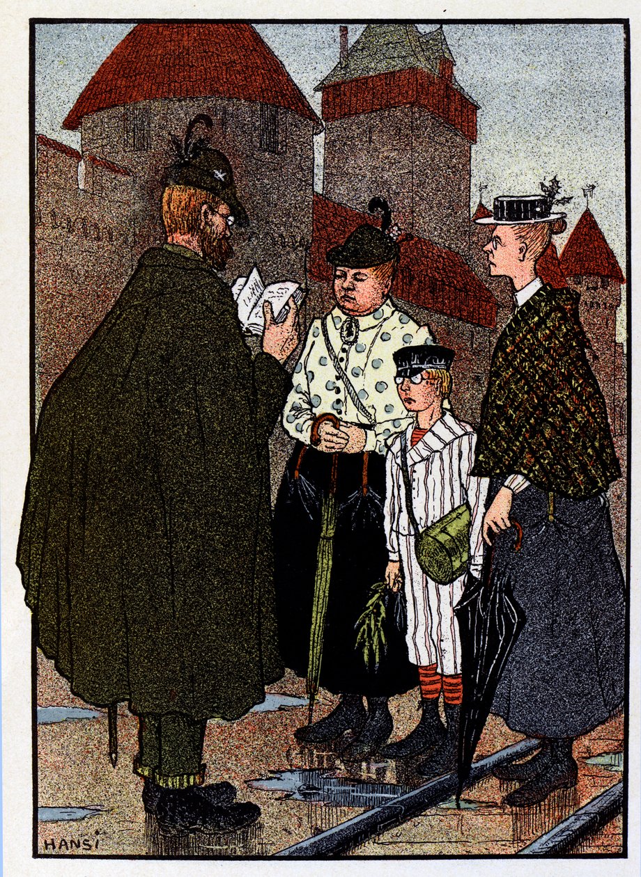 Vogesen Bilder (obrázky Vogéz) ; Prohlídka hradu od Jean-Jacques (1873-1951) Waltz