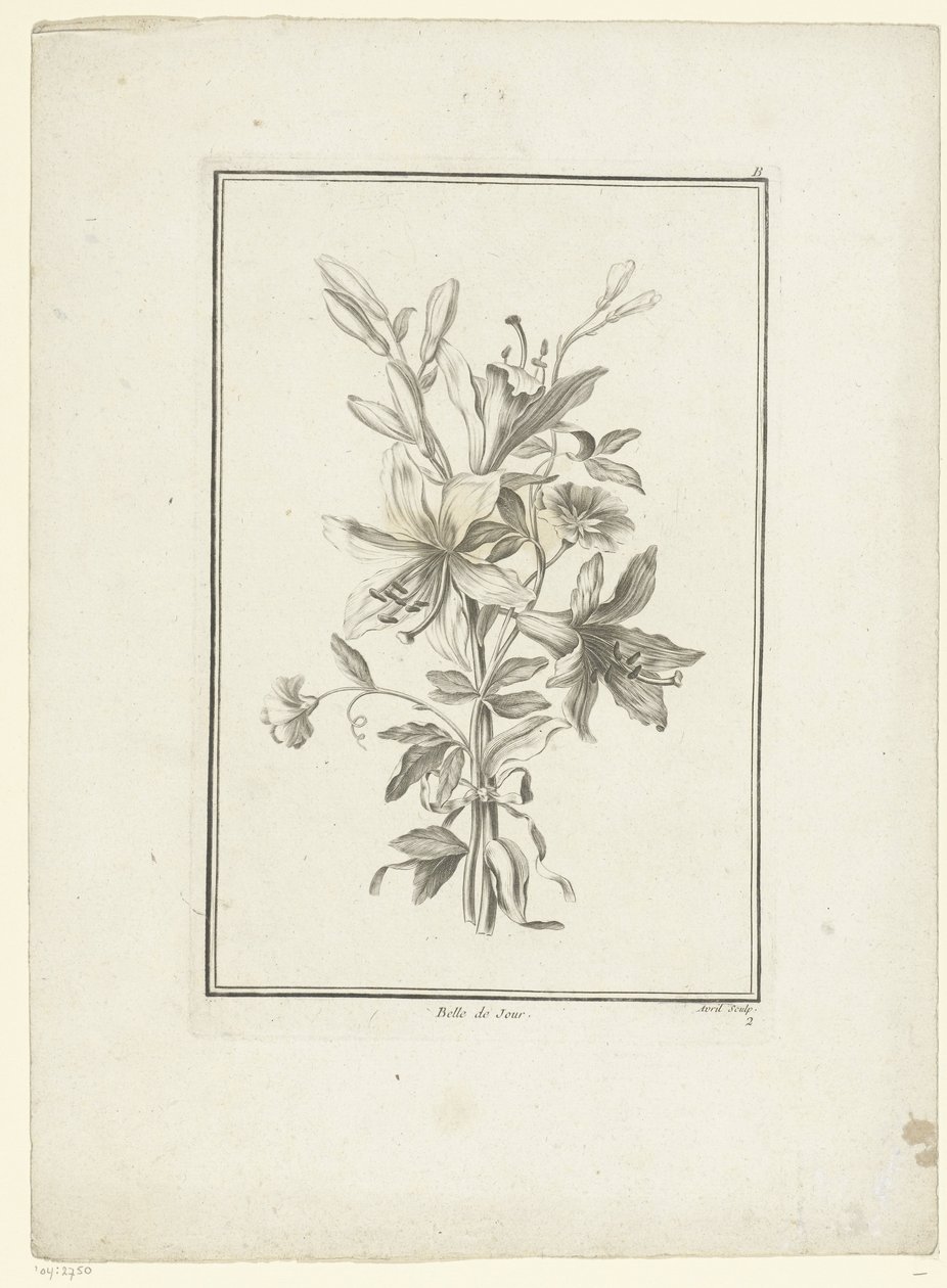Kytice s lilií Belle de Jour (název na objektu) IIe Cahier de Bouquets (název série) od Jean Jacques Avril (I)