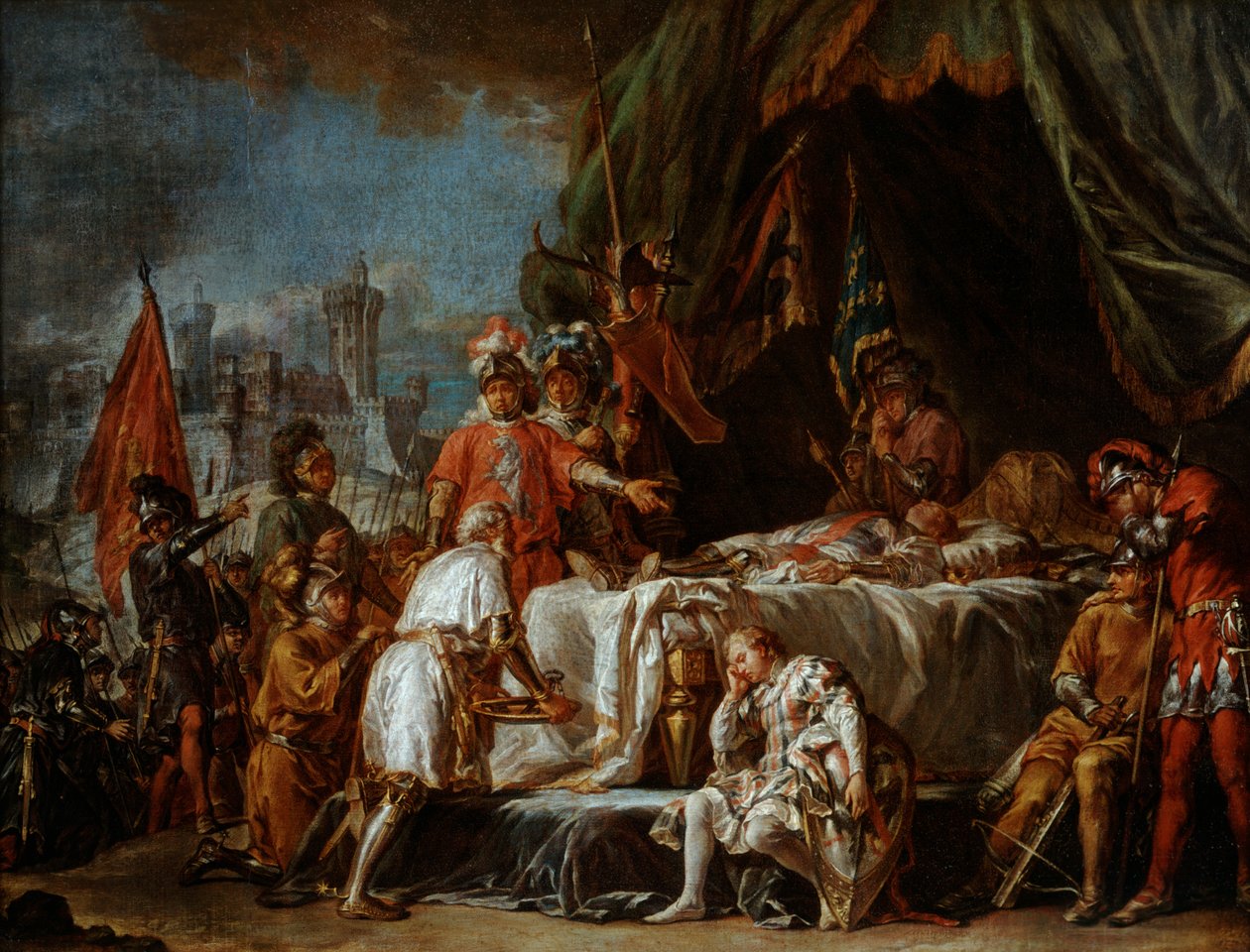 Pohřební obřady pro Bertranda Duguesclina, francouzského konstábla, konec 19. a 20. století od Jean Jacques Baptiste Brunet