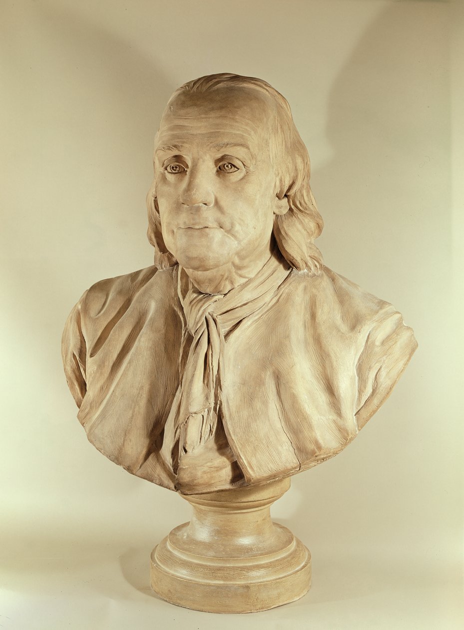 Busta Benjamina Franklina (terakota) od Jean Jacques Caffieri