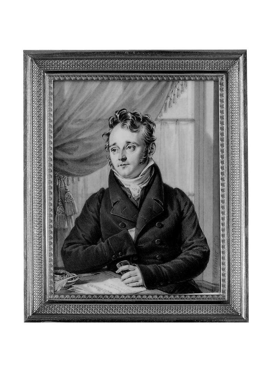 Mladý básník (sépie na panelu) od Jean Jacques Casimir Karpff