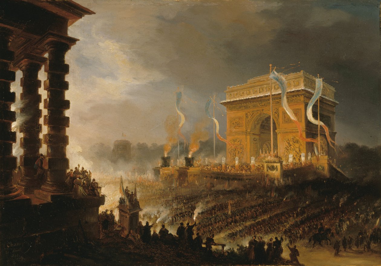 Svátek Bratrstva u Vítězného oblouku hvězdy, večer 20. dubna 1848, 1848. od Jean Jacques Champin