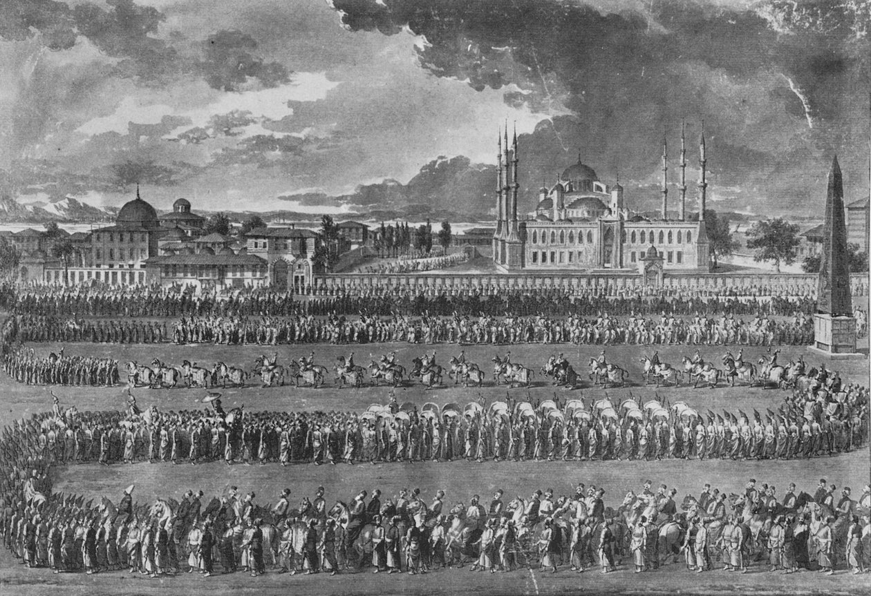 Průvod sultána na hipodromu od Jean Jacques Francois Le Barbier