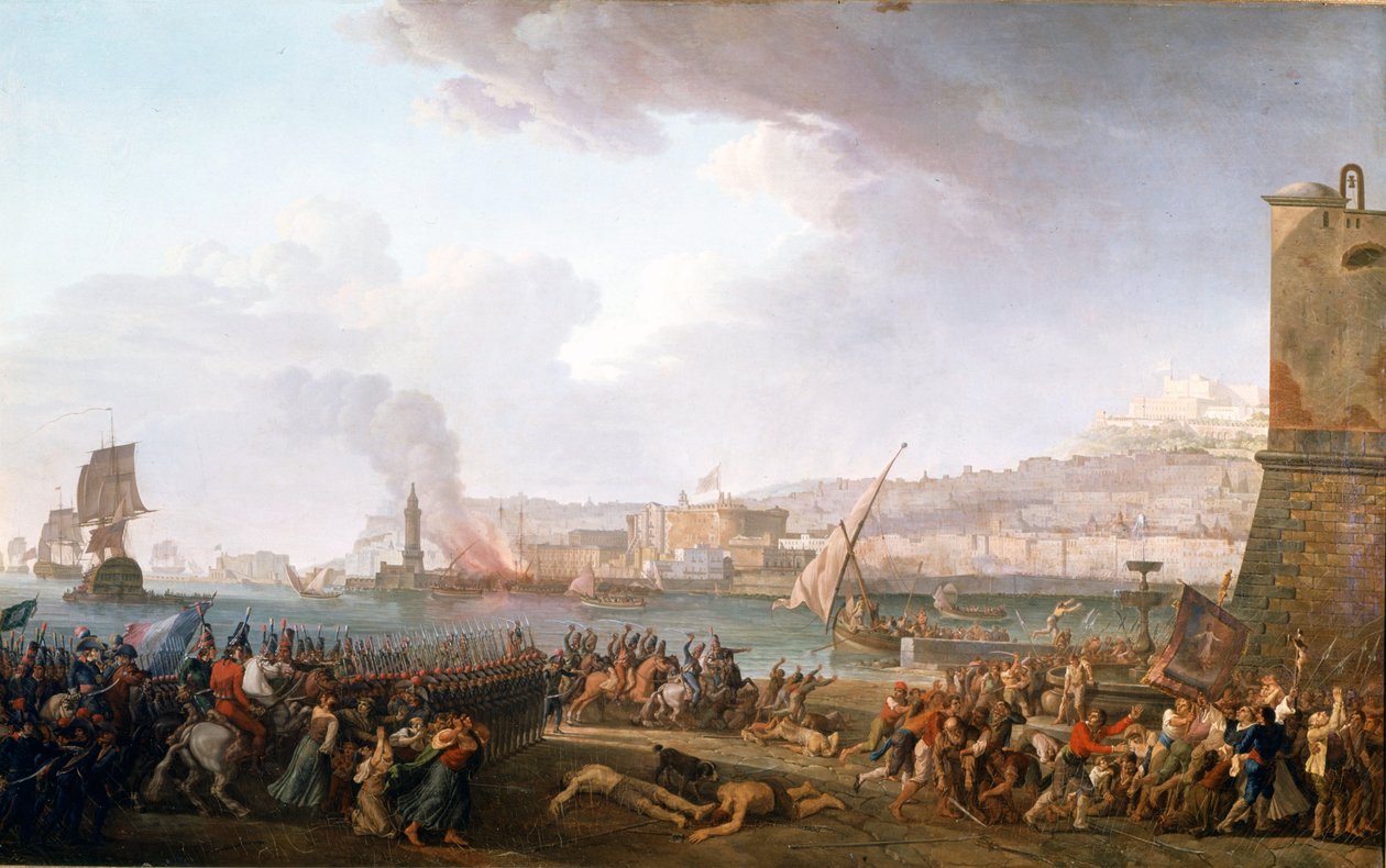 Vstup francouzské armády pod velením generála Championeta v Neapoli, 21.01.1799. Obraz Taurel Jean Jacques François (1757 - 1832). 1799. Zámky Versailles a Trianon. od Jean Jacques Francois Taurel