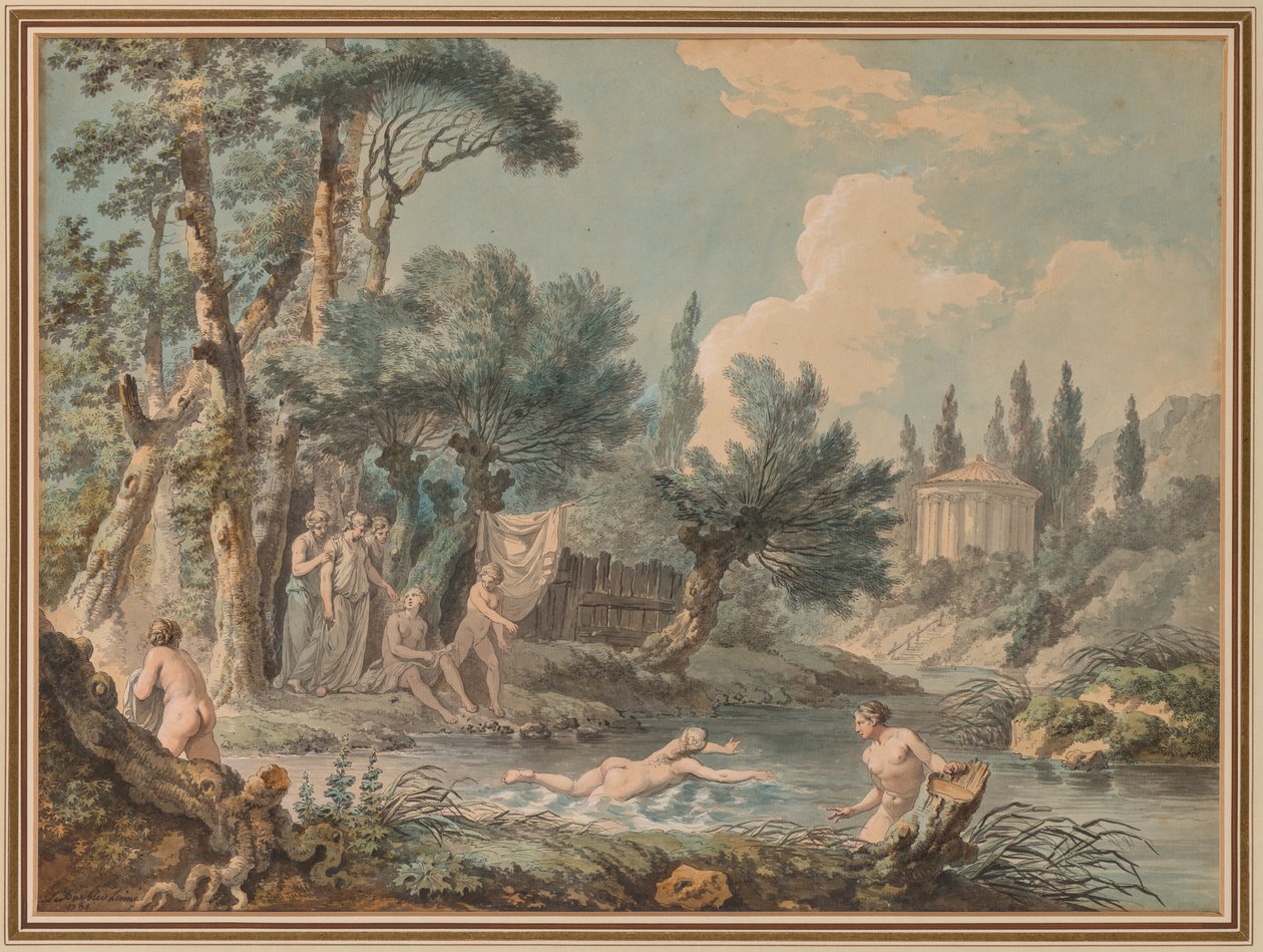 Akty v krajině od Jean Jacques François Lebarbier, called Le Barbier L’Aîné