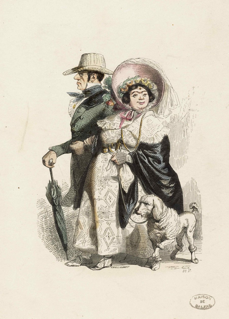 A Rentier a jeho manželka, 1840. od Jean Jacques Grandville