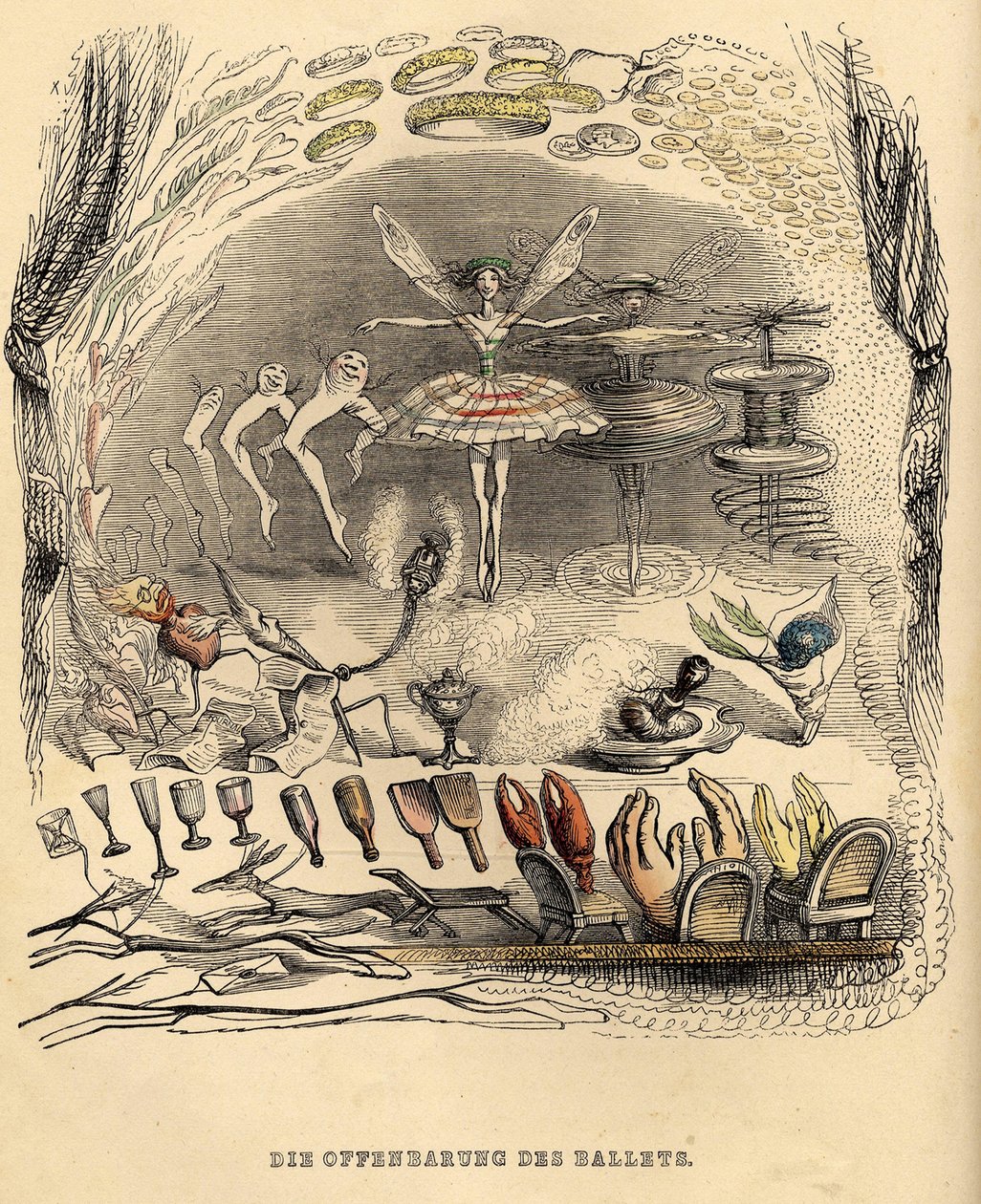 Odhalení baletu, 40. léta 19. století od Jean Jacques Grandville