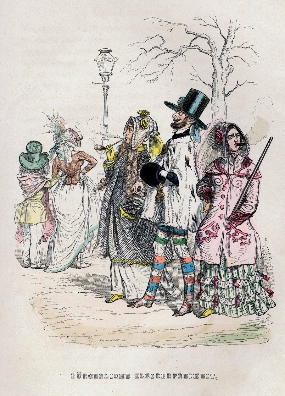 Dámská svoboda v oblékání, 40. léta 19. století. od Jean Jacques Grandville