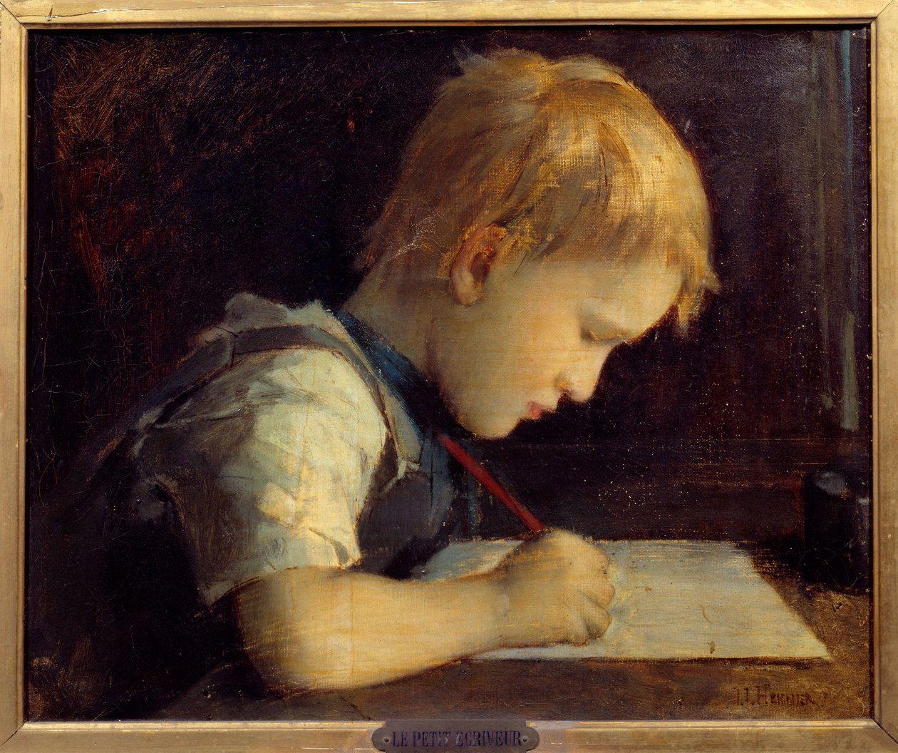 Malý spisovatel Paul Henner (1860-1867) synovec umělce Malba Jean Jacques Henner (1829-1905) Paříž 19. století, Musee du Petit Palais od Jean Jacques Henner