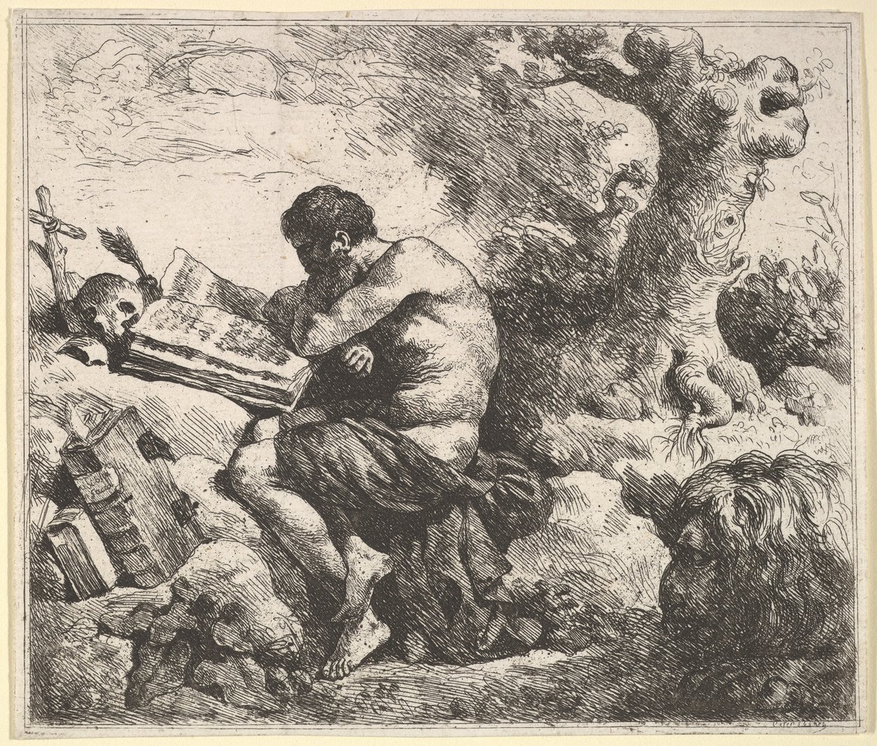 Svatý Jeroným v krajině, 1762-63. od Jean Jacques Lagrenee