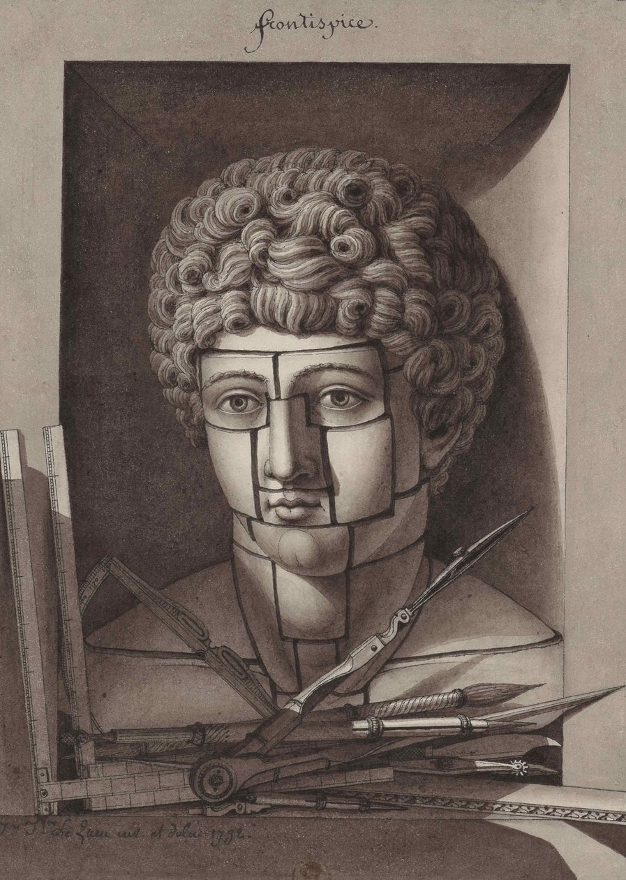 Aplikace Frontispice de la Nouvelle méthode aux principes élémentaires du dessin, 1792. od Jean Jacques Lequeu