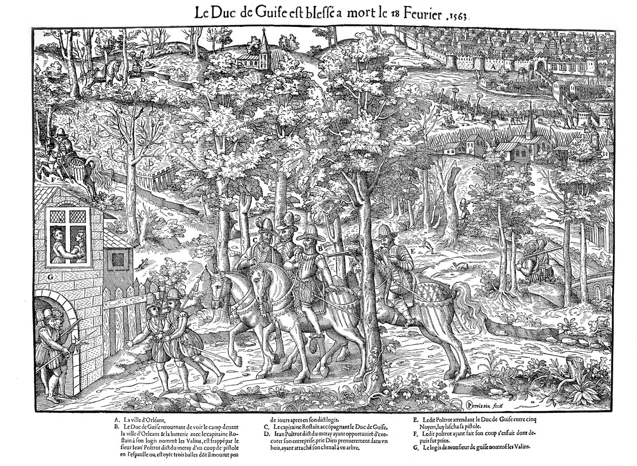 Vražda Francoise de Lorraine, Duc de Guise, Francouzské náboženské války, 18. února 1563 1570. od Jean Jacques Perrissin
