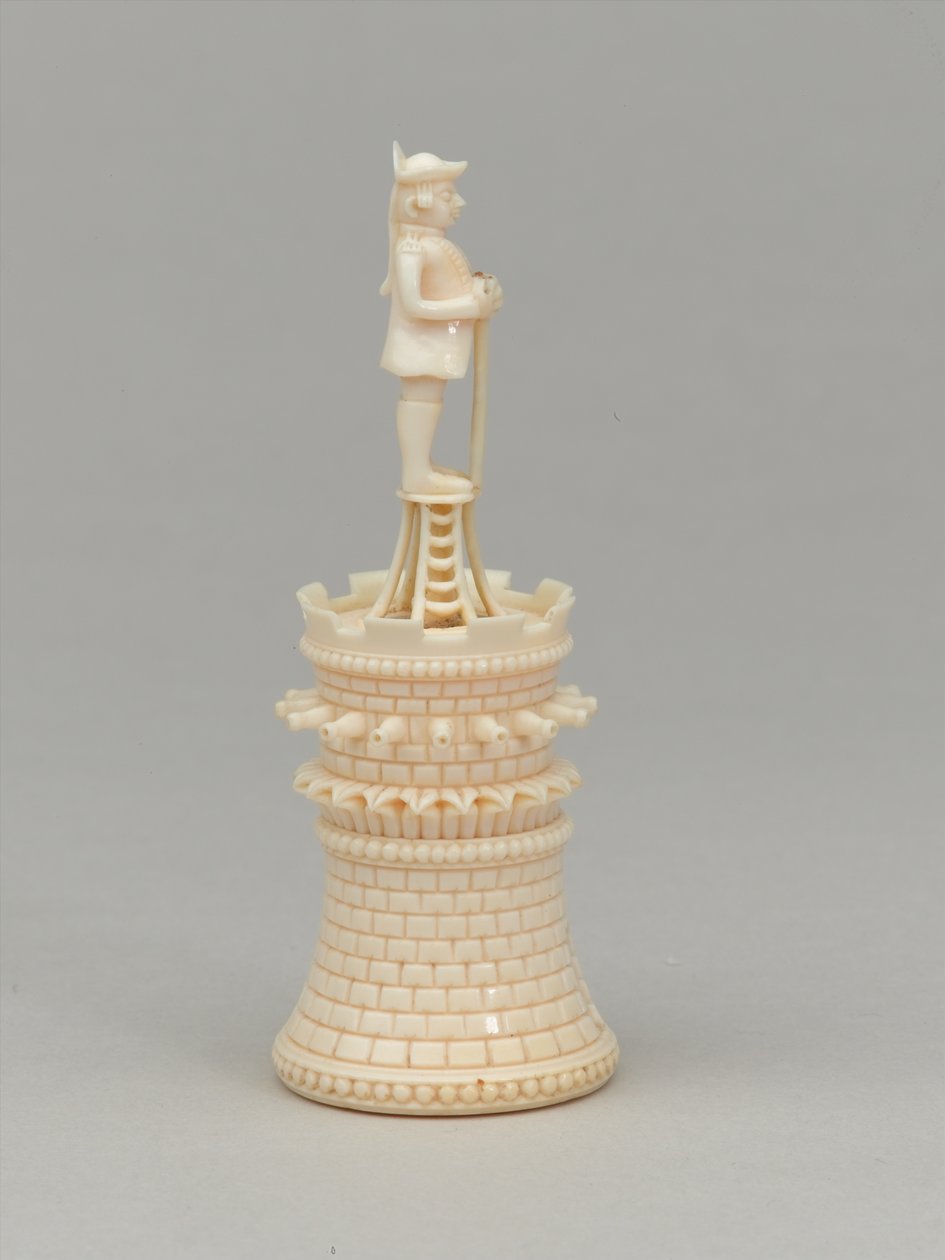 Bílá věž, šachová figurka, Indie, cca 1820 od Jean Jacques Scherrer
