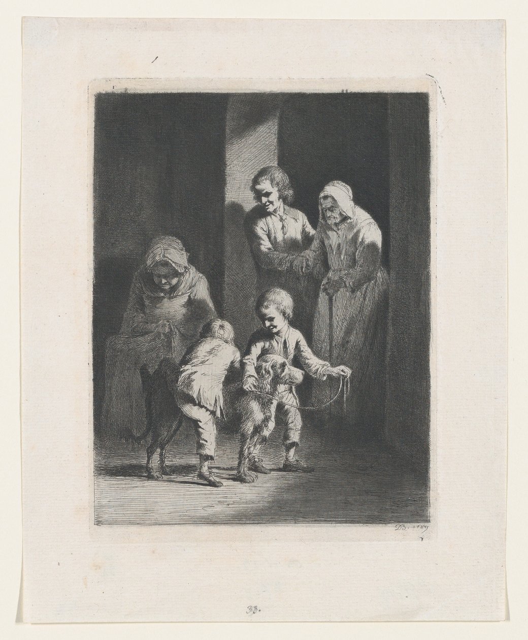 Děti si hrají se psem, 1789. od Jean Jacques de Boissieu