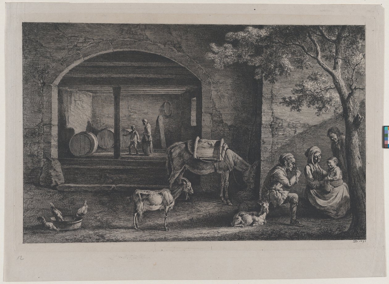 Interiér farmy v Saint-Jean-de-Touslas, 1793. od Jean Jacques de Boissieu