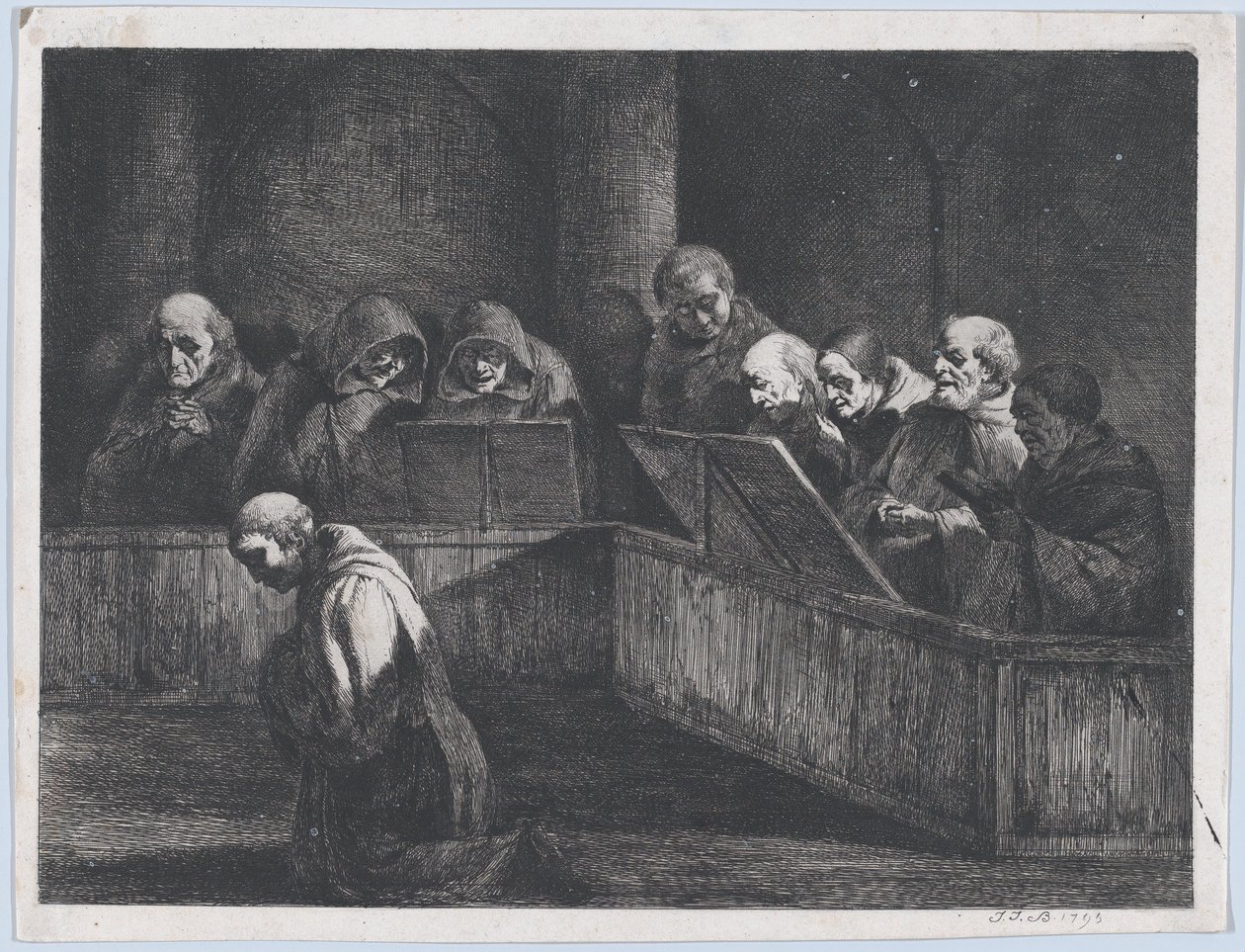 Zpěv mnichů, 1795. od Jean Jacques de Boissieu