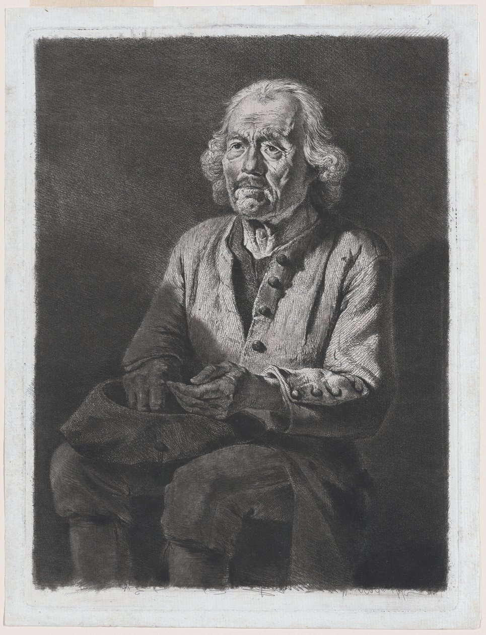 Starý Gerard, rolník z Chasselay od Jean Jacques de Boissieu