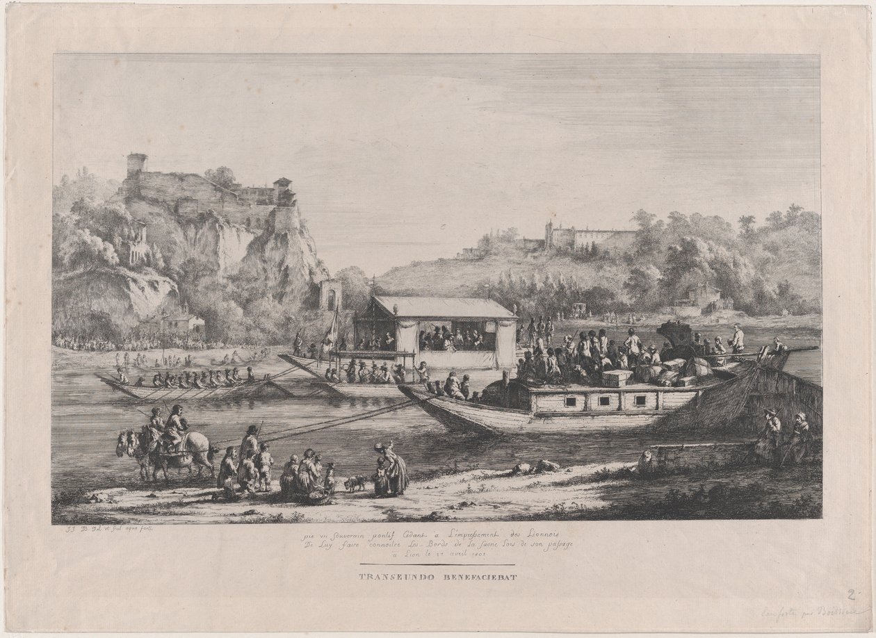 Papež Pius VII na Saôně, 1805. od Jean Jacques de Boissieu