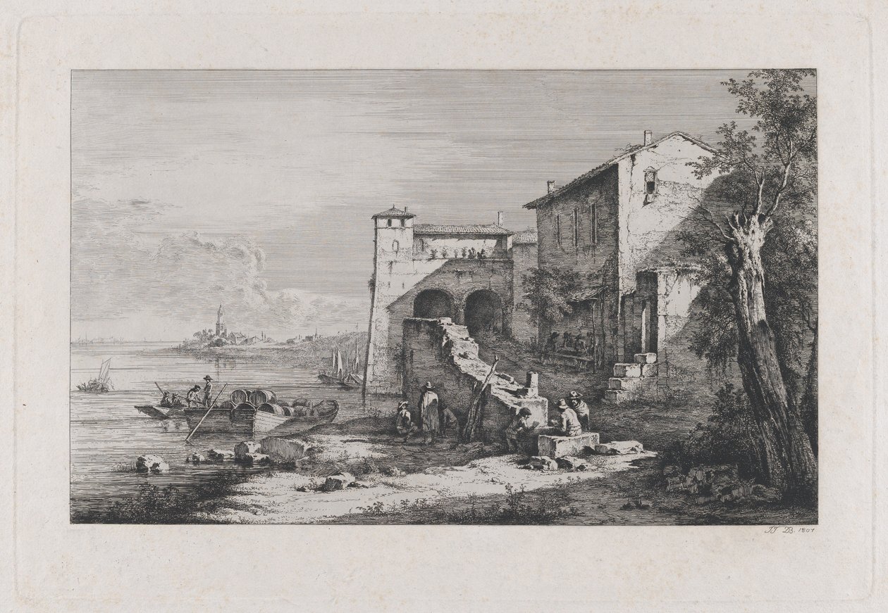 Pohled na starou celnici v Římě, 1807. od Jean Jacques de Boissieu