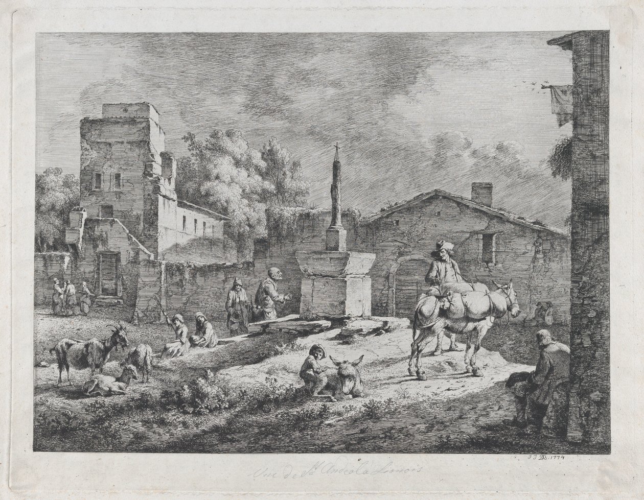 Pohled na Saint-Andéol, 1774. od Jean Jacques de Boissieu