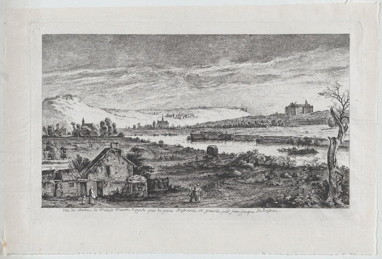 Pohled na madridský hrad, nedaleko Paříže, 1764. od Jean Jacques de Boissieu