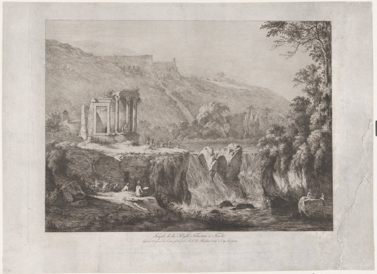 Pohled na chrám Tiburtine Sibyly, 1809. od Jean Jacques de Boissieu