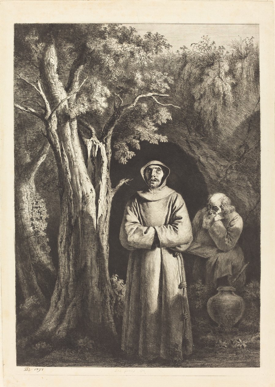 Pouštní mniši od Jean Jacques de Boissieu after Francisco