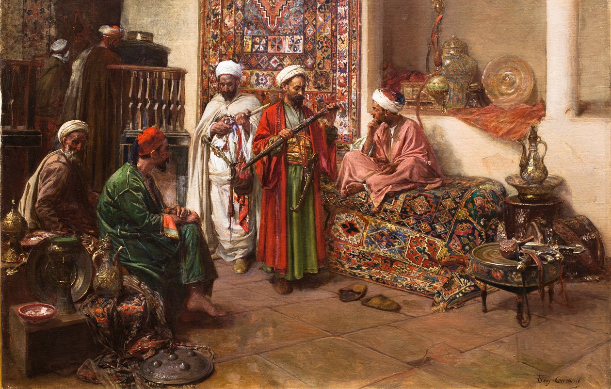 Na bazaru (bez data). (olej na plátně) od Jean Joseph Benjamin Constant