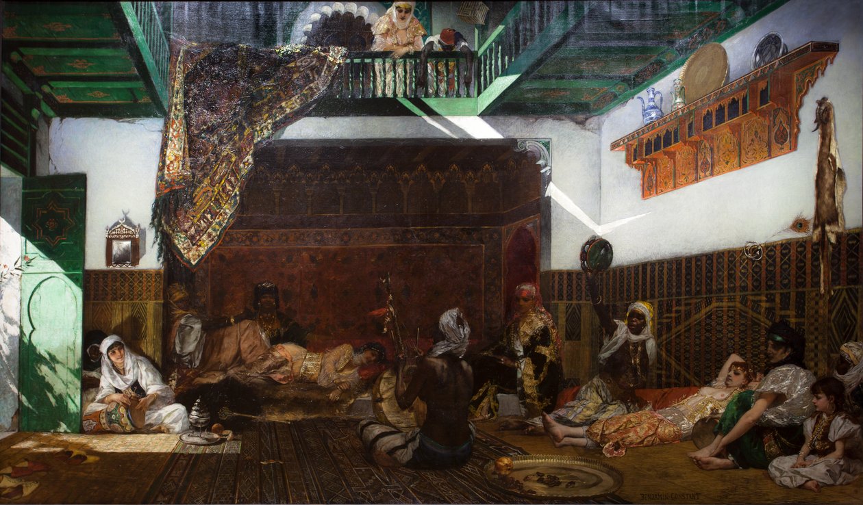 Interiér harému v Maroku od Jean Joseph Benjamin Constant