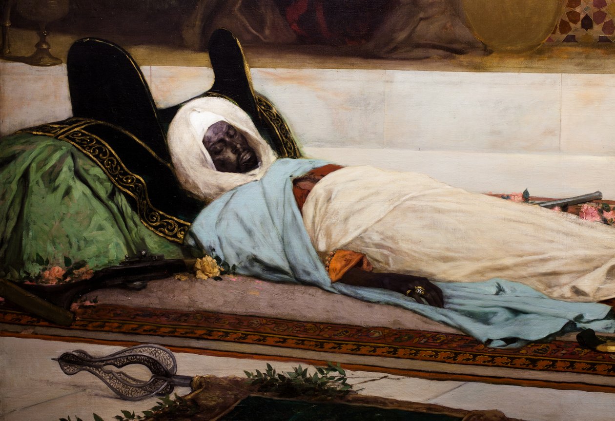 Le jour des funerailles - Scéna z Maroka (detail) od Jean Joseph Benjamin Constant