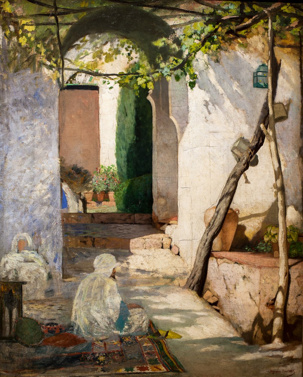 Marocký dvůr, před rokem 1880 (olej na plátně) od Jean Joseph Benjamin Constant