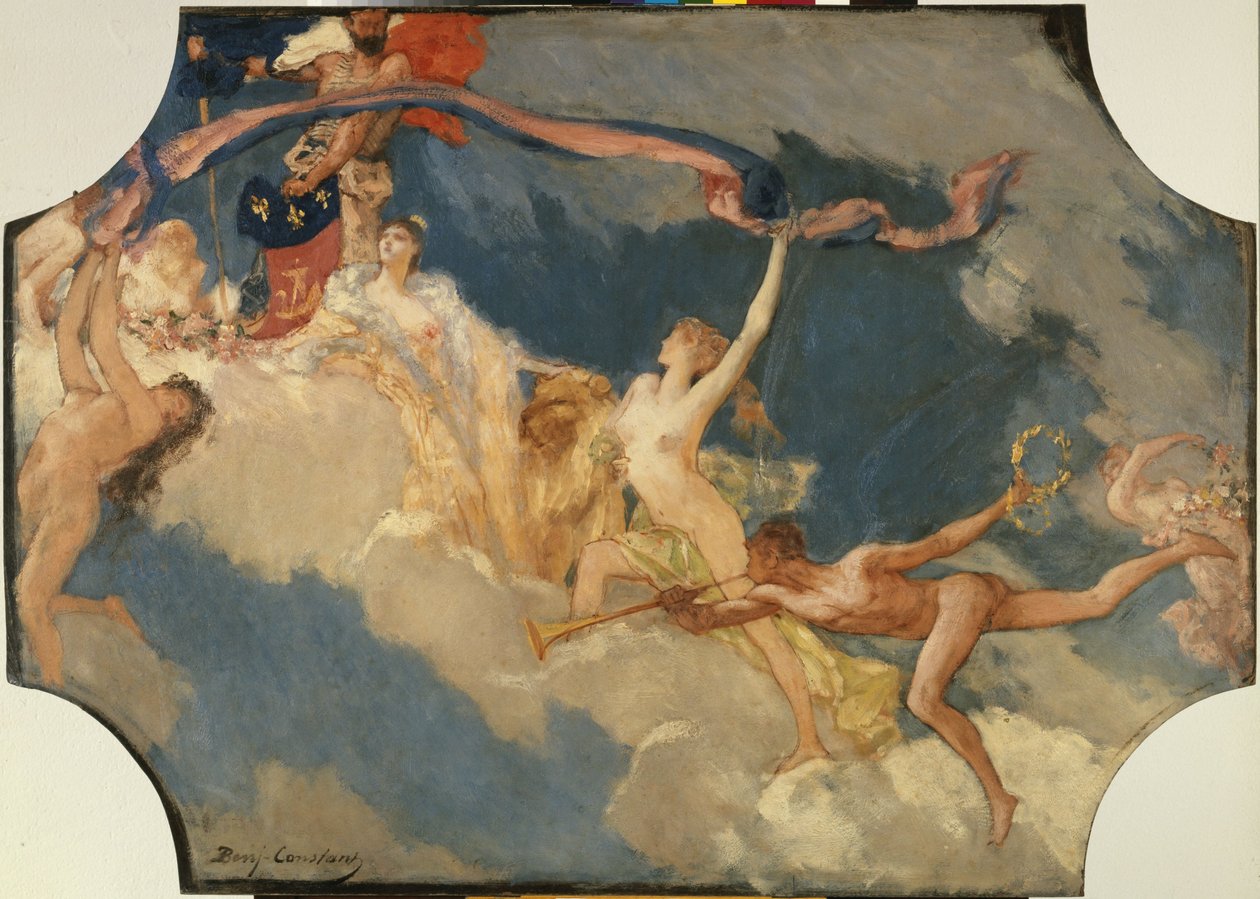 Náčrtek banketního sálu pařížského hotelu Hôtel de Ville de Paris: Město Paříž zve svět na své slavnosti od Jean Joseph Benjamin Constant