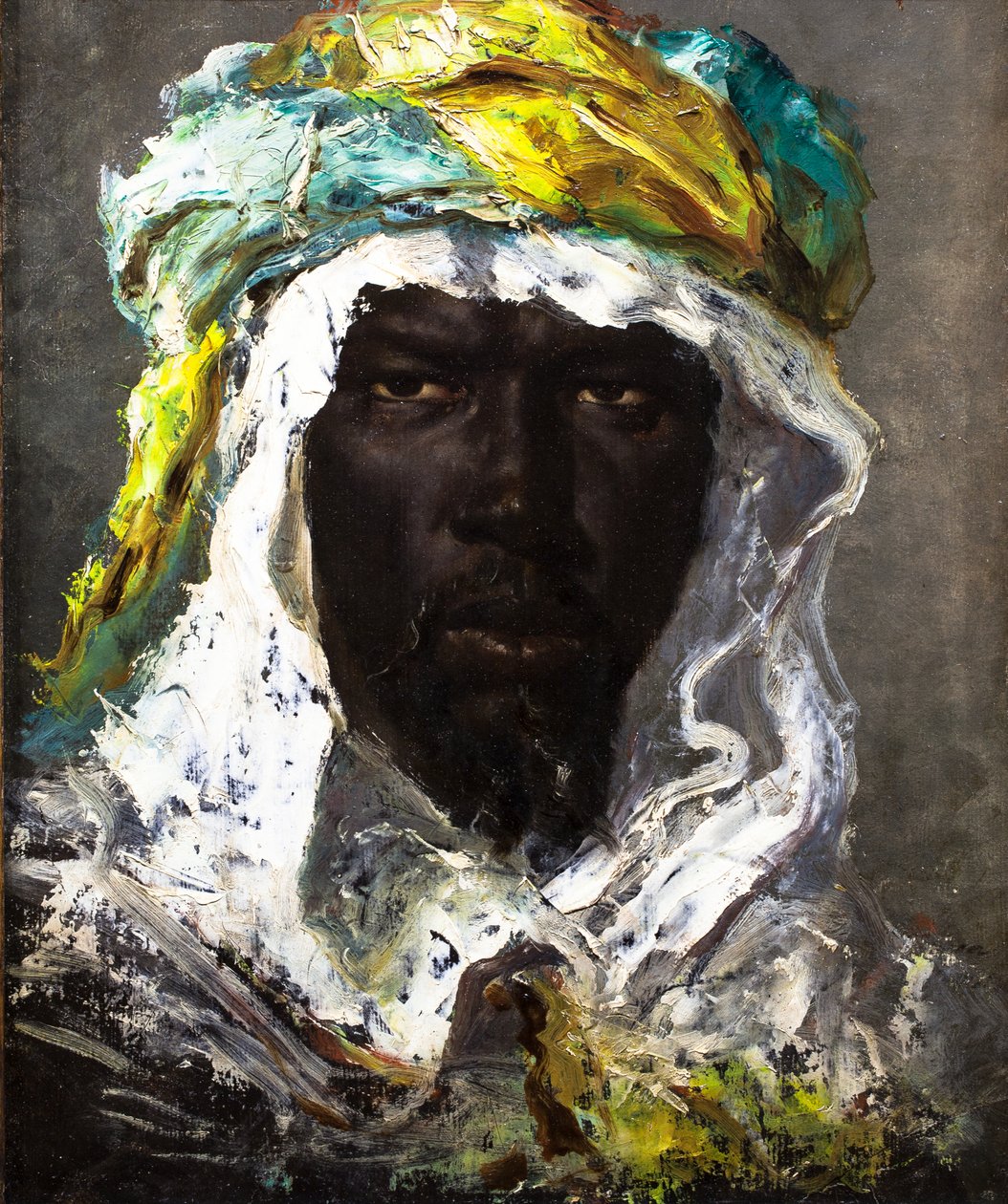 Tete de Maure, asi 1875 (olej na papíře položený na plátně) od Jean Joseph Benjamin Constant
