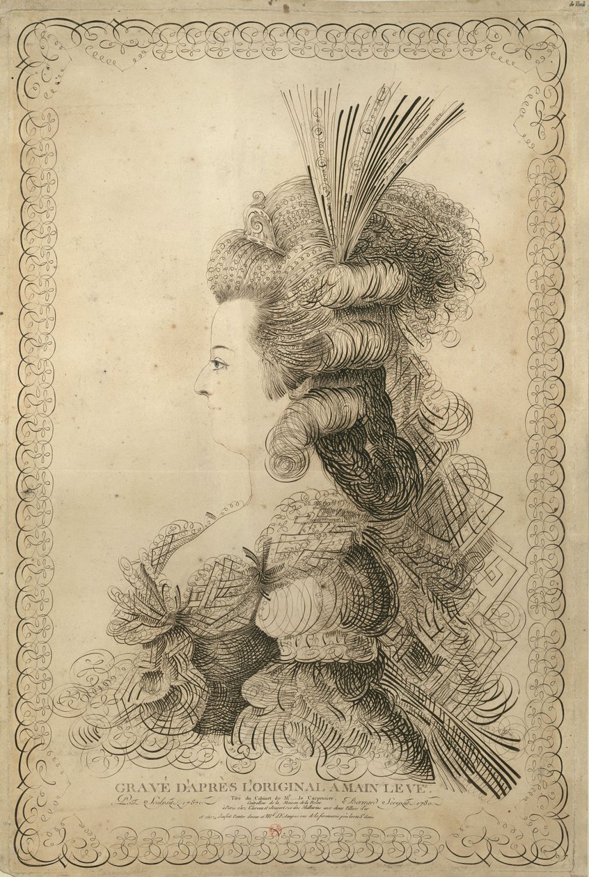 Portrét Marie Antoinetty 1755-1793, rakouské arcivévodkyně a královny..., 1787. od Jean Joseph Bernard