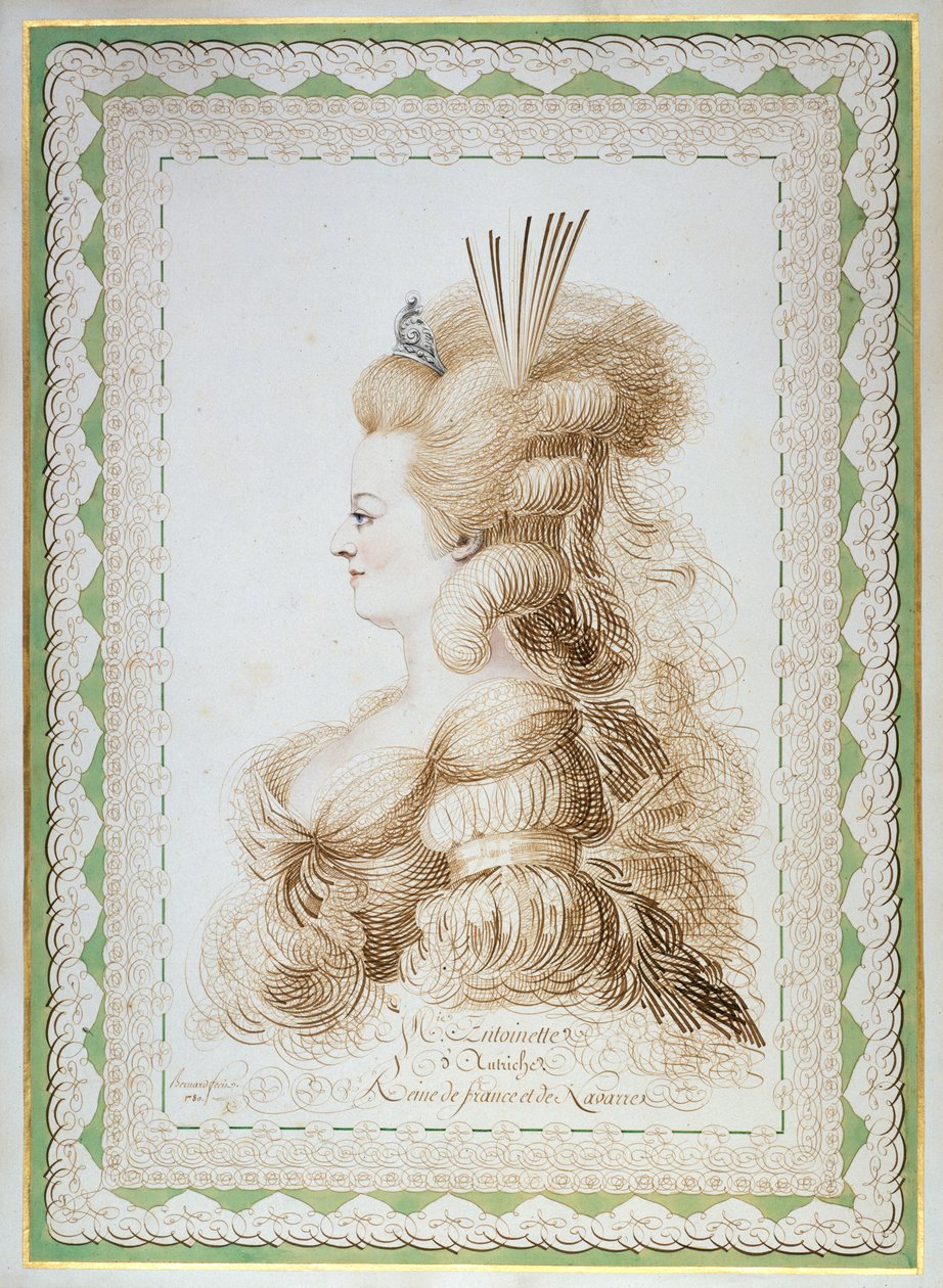 Portrét Marie Antoinetty 1755-1793, rakouské arcivévodkyně a francouzské královny..., 1780. od Jean Joseph Bernard