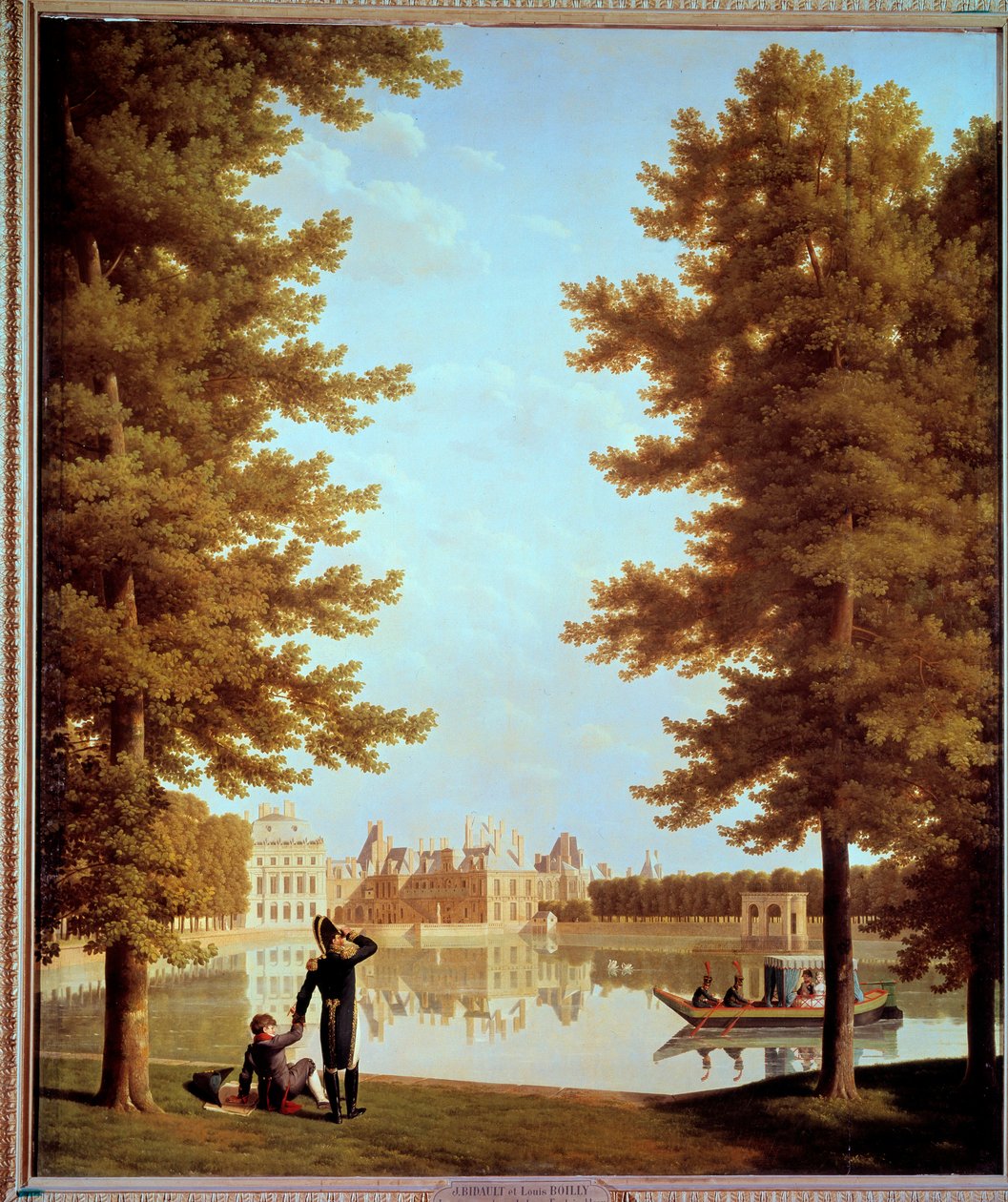 Promenáda císaře Napoleona I. (1769-1821) a Marie Louise na Kapřím rybníku ve Fontainebleau Obraz od Josepha Bidaulta (1758-1846) 1810 ne. 2,28x1,74 m Paříž, Musee Marmottan od Jean Joseph Bidault