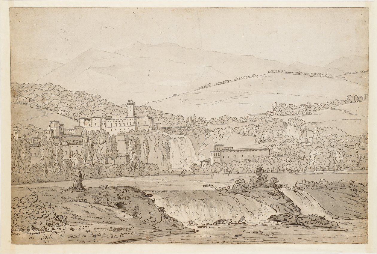 Pohled na Isola di Sora, nedaleko Neapole od Jean Joseph Bidault