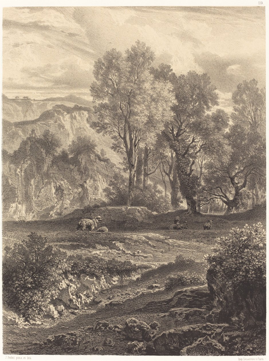 Krajina s ovcemi od Jean Joseph François Bellel