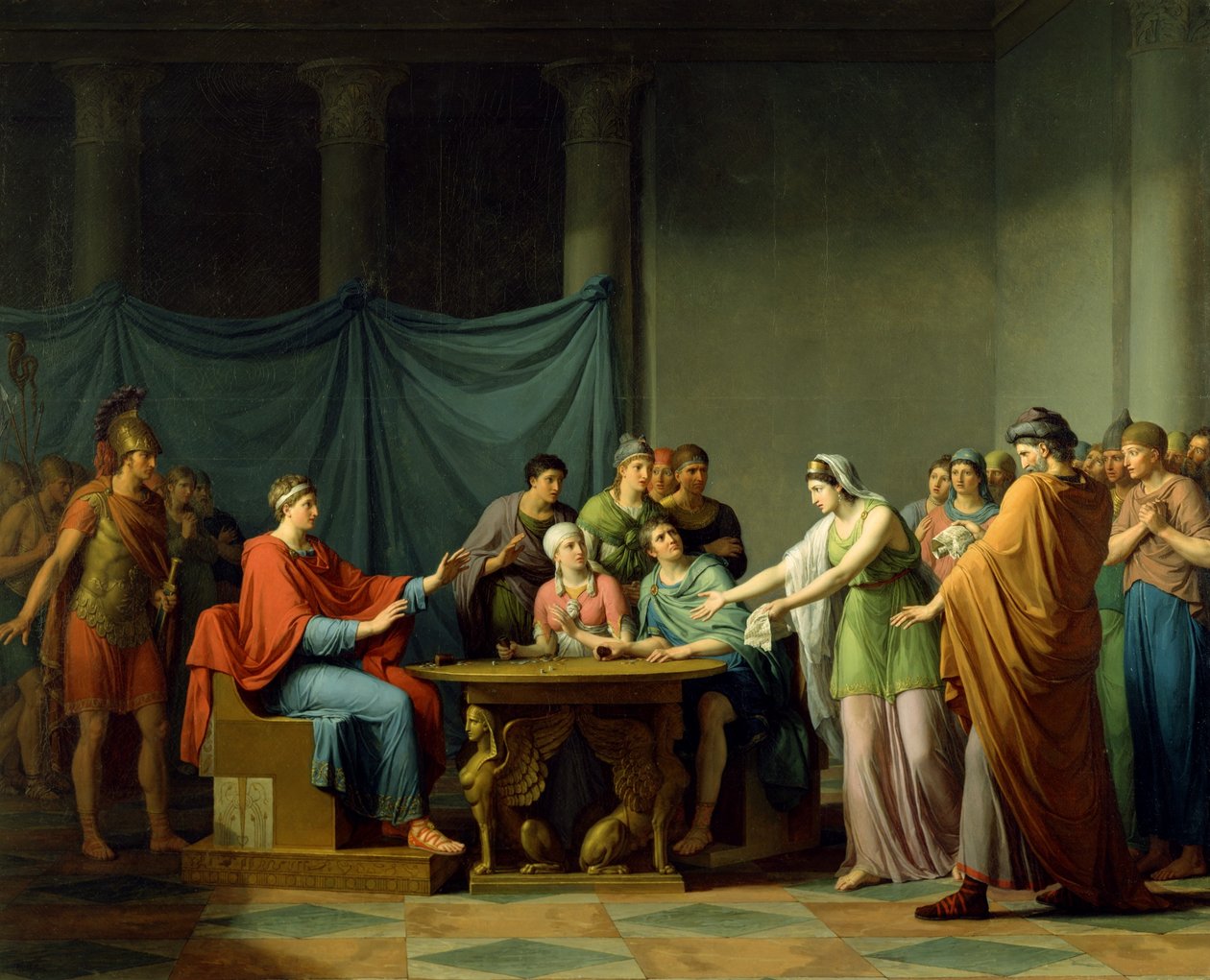 Berenika vyčítá Ptolemaiovi od Jean Joseph Taillasson
