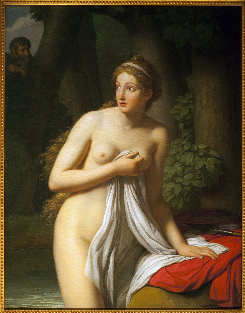 Nymfa překvapení. Obraz Jean Joseph Taillasson (1745-1809), Olej na plátně. Francouzské umění 18. století. Musee des Beaux Arts de Toulouse. od Jean Joseph Taillasson