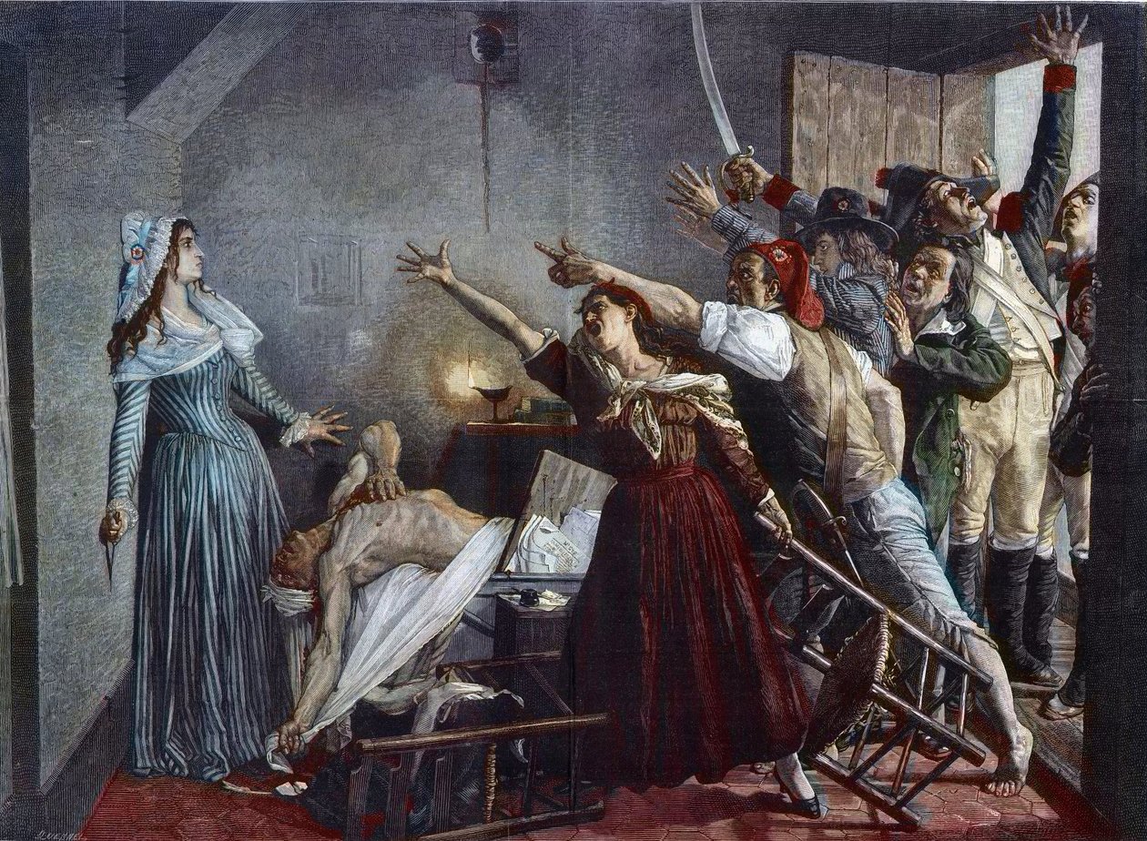 Atentát na Jean Paul Marat (Jean-Paul) 1743-93 francouzský revoluční politik od Jean Joseph Weerts