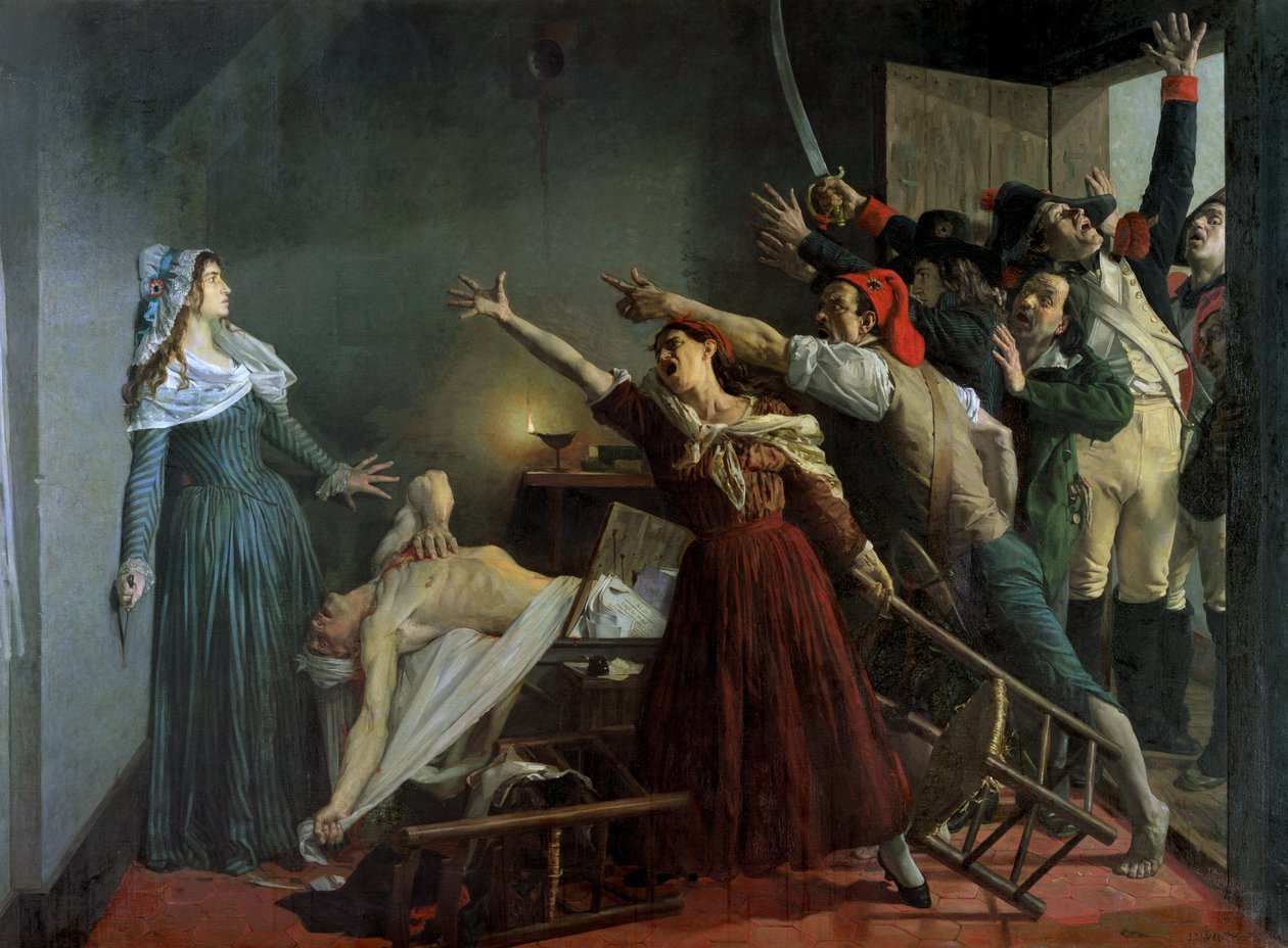 Atentát na Marata, 1886 od Jean Joseph Weerts