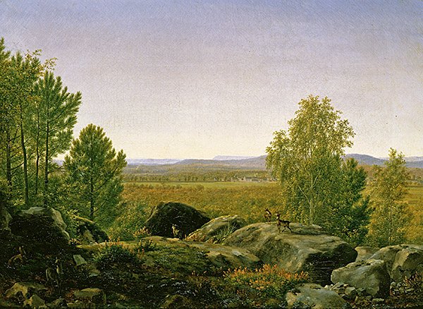 Krajina za úsvitu (olej na plátně) od Jean Joseph Xavier Bidauld