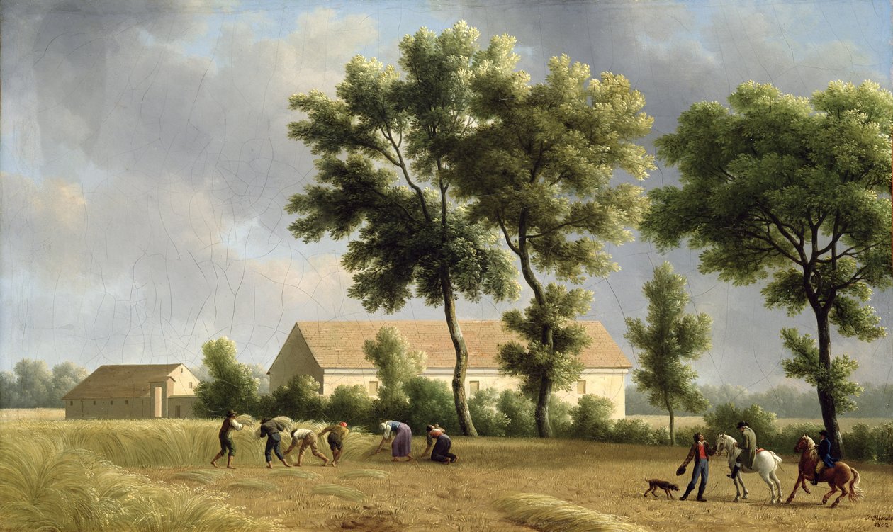 Krajina v Ile-de-France s kombajny, 1802 od Jean Joseph Xavier Bidauld