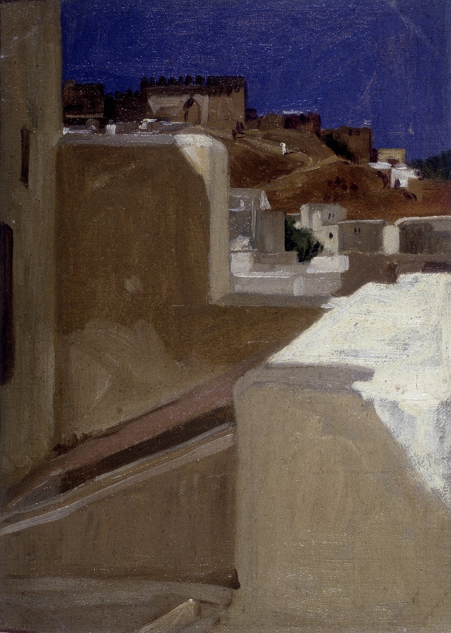 Pohled na casbah (kasbah) z mé terasy od Lecomte du Nouy (1842-1923), Tanger od Jean Jules Antoine Lecomte du Nouy