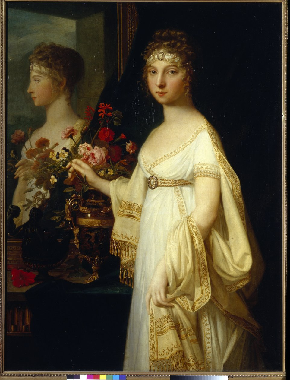Portrét ruské císařovny Alžběty Alexejevny, princezny Louise Augusty Bádenské (1779-1826) (Císařovna Alžběta Alexejevna, princezna Louise Bádenská - obraz Jeana Laurenta Monniera (1743/46-1808), olej na plátně (130,5x99 cm) od Jean Laurent Monnier