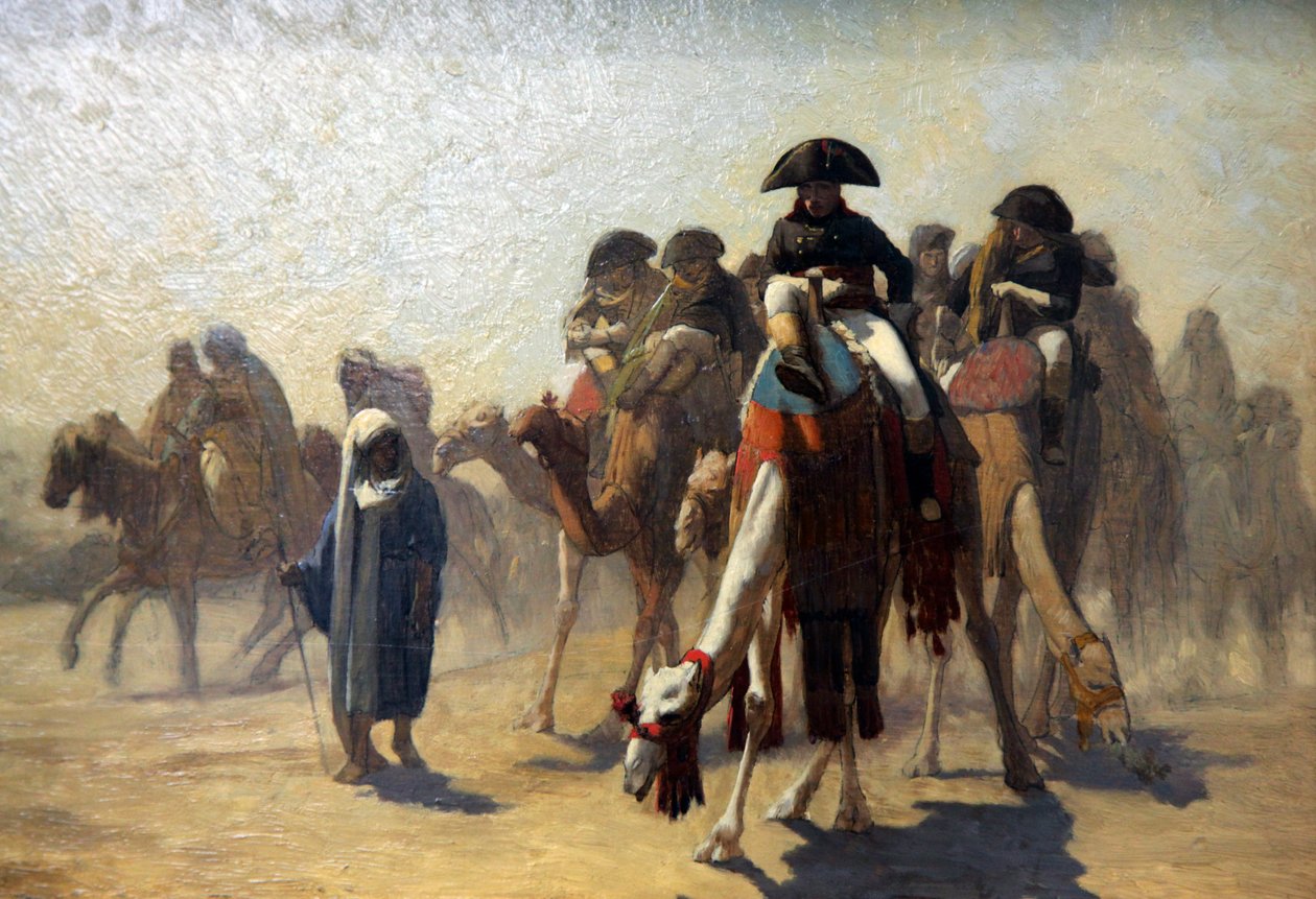 „Generál Bonaparte se svým vojenským štábem v Egyptě“, 1863 od Jean Leon Gerome