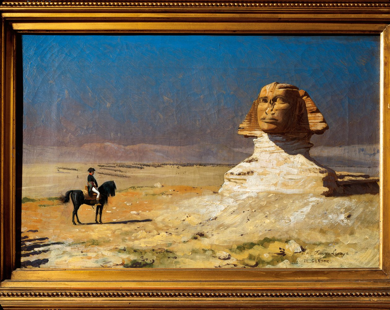 Generál Napoleon Bonaparte (1769-1821) před Sfingou v egyptské Gíze během egyptského tažení (1798-1801) od Jean Leon Gerome