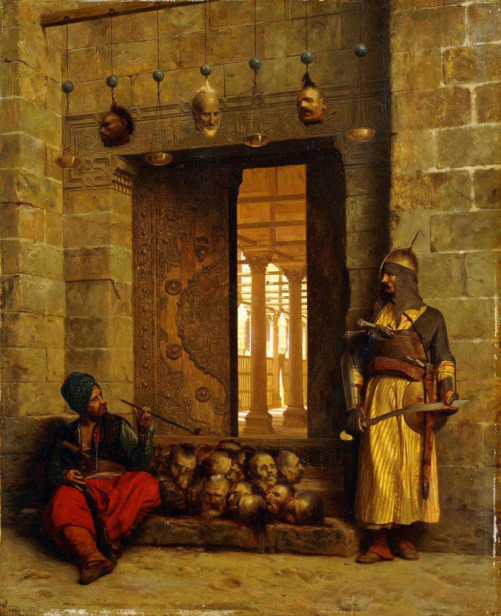 Hlavy rebelských Beyů v mešitě-El Assaneyn, 1866 od Jean Leon Gerome
